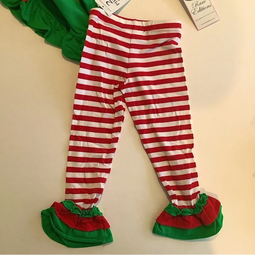 Rare Editions Christmas Outfit Santa Reindeer 2 pc 3T New